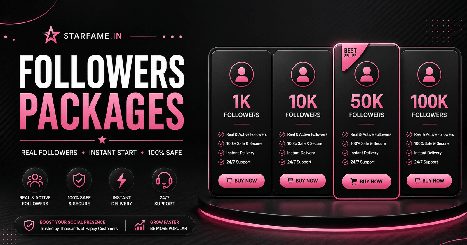 Instagram Followers Packages - Starfame